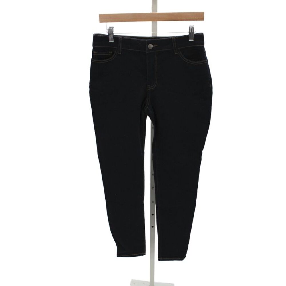 The Noli Shop Womens Skinny Blue Cotton Jeans Button Mid Rise Size 28